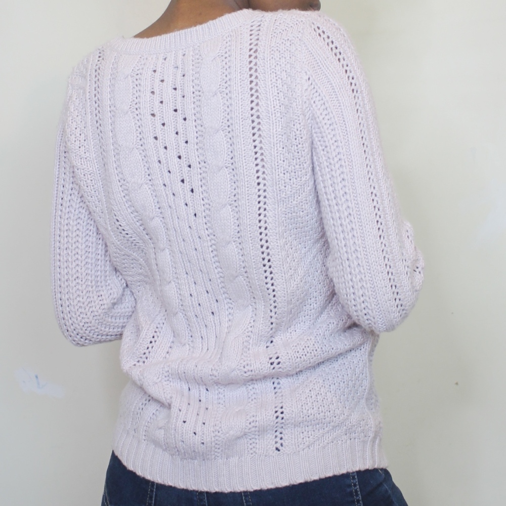 GAP Cable Knit Sweater XS Purple Round Neck Casual